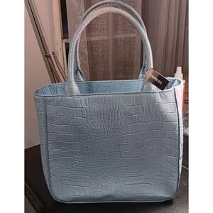 Express Genuine Leather Tote/Hand Purse Pale‎ Blue